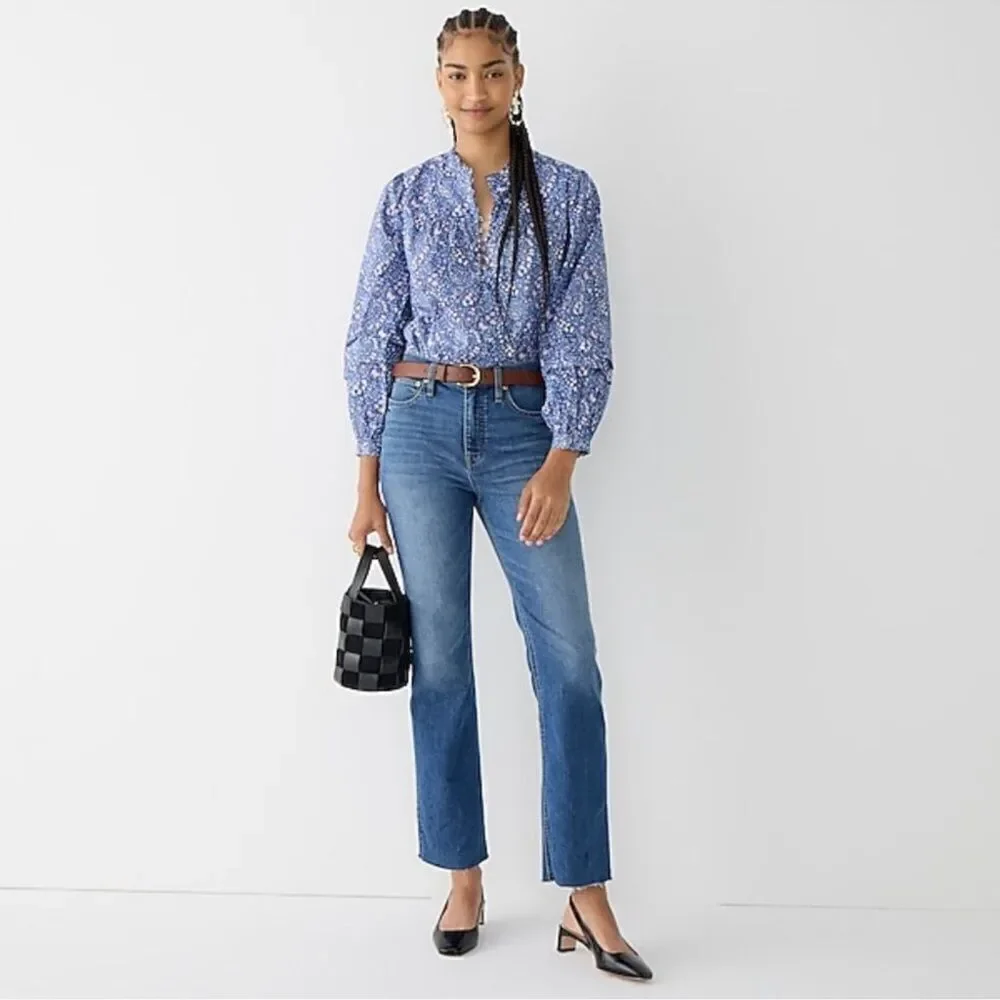 NEW J. Crew High-rise slim demi-boot jean in Surf wash Size 26